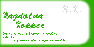 magdolna kopper business card